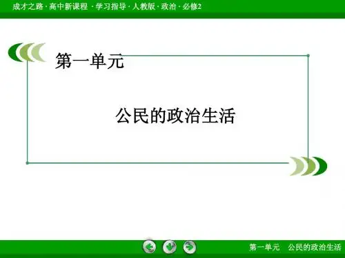 第一单元 公民的政治生活 知识整合梳理 课件 人教版必修2