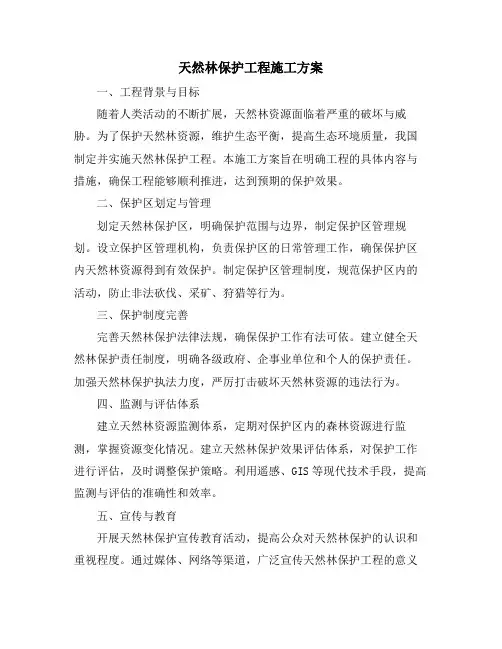 天然林保护工程施工方案