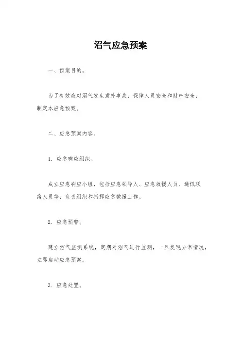 沼气应急预案