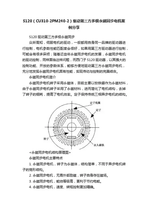 S120(CU310-2PM240-2)驱动第三方多极永磁同步电机案例分享
