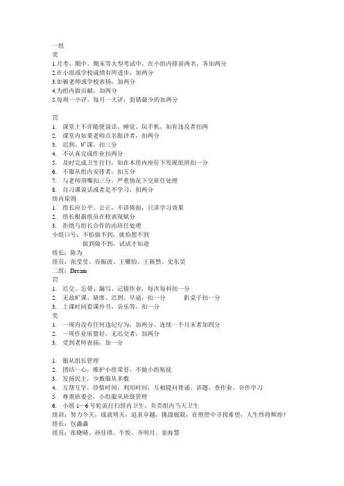 小组组规