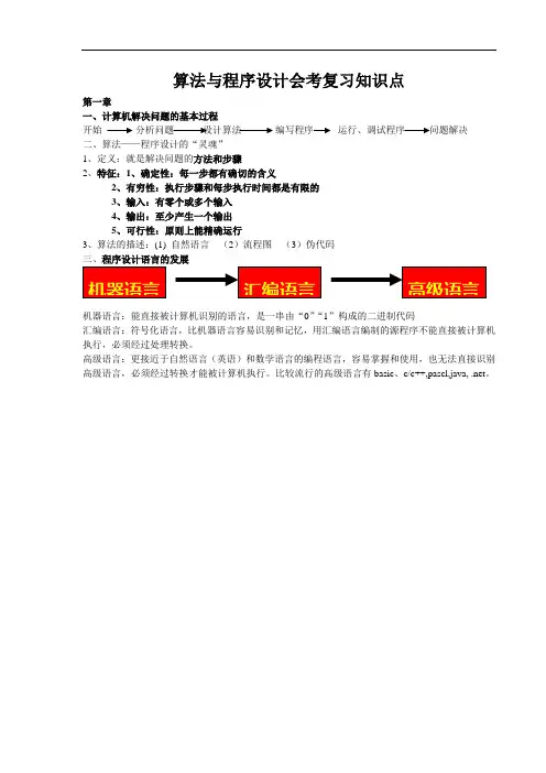 算法与程序设计会考复习知识点