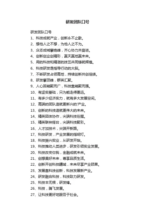 研发团队口号