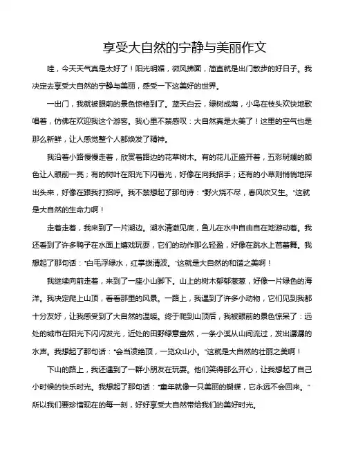享受大自然的宁静与美丽作文