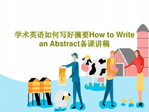 学术英语如何写好摘要How to Write an Abstract备课讲稿51页文档