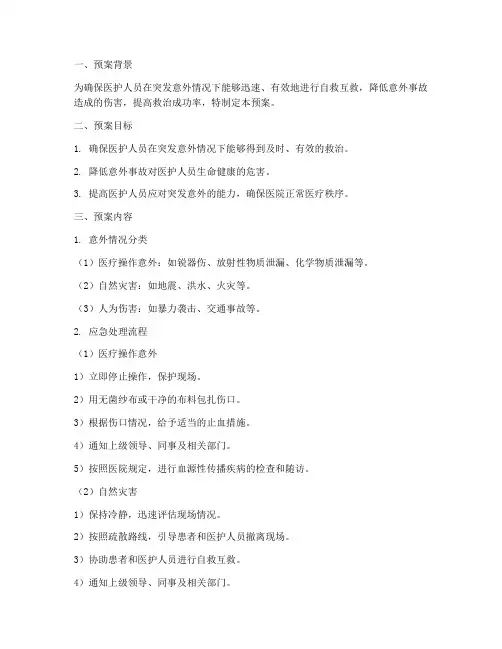 医护人员突发意外应急预案