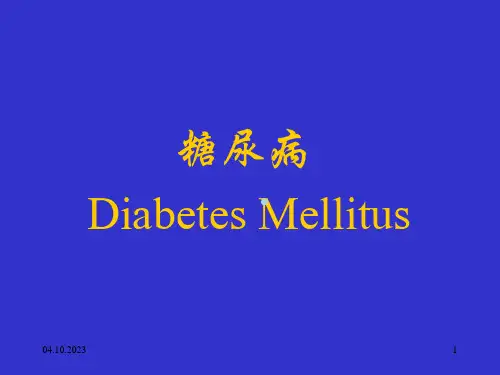 糖尿病护理PPT课件