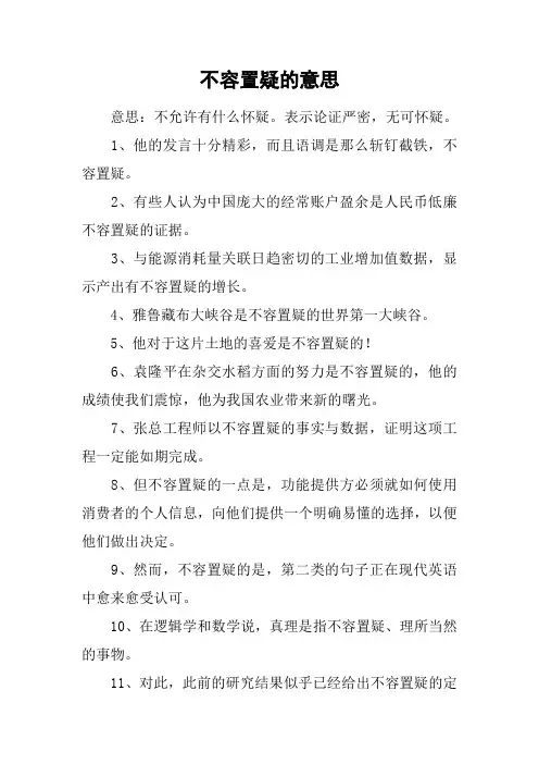 不容置疑的意思
