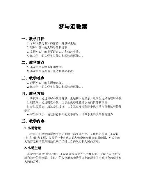 梦与泪教案