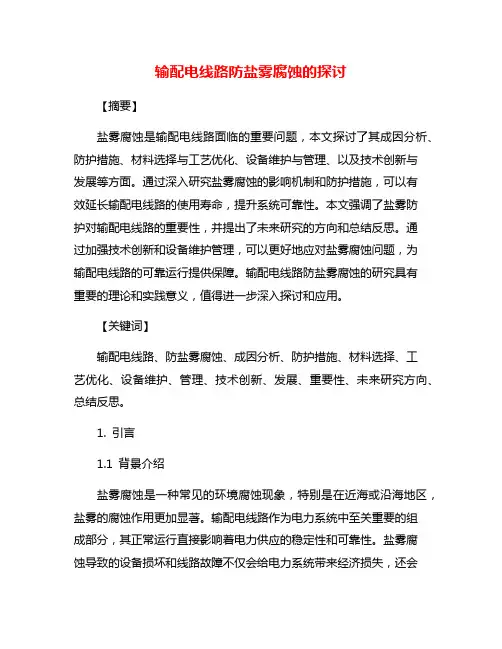 输配电线路防盐雾腐蚀的探讨