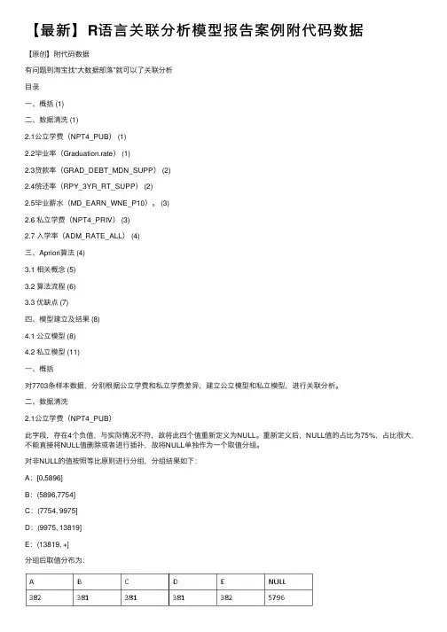 【最新】R语言关联分析模型报告案例附代码数据