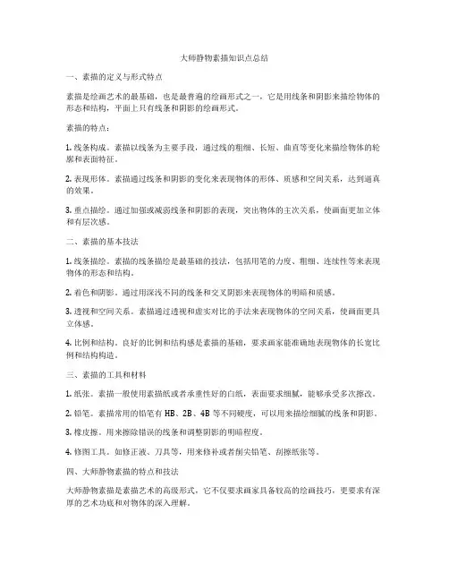 大师静物素描知识点总结