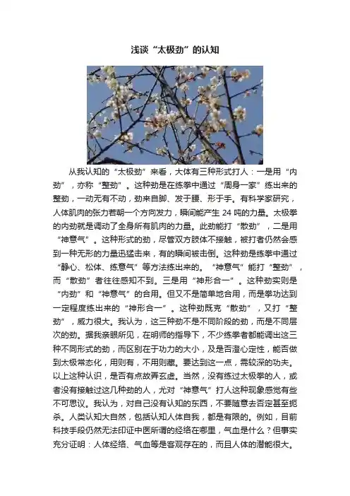 浅谈“太极劲”的认知