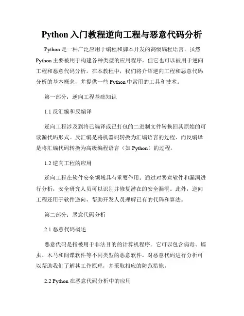 Python入门教程逆向工程与恶意代码分析
