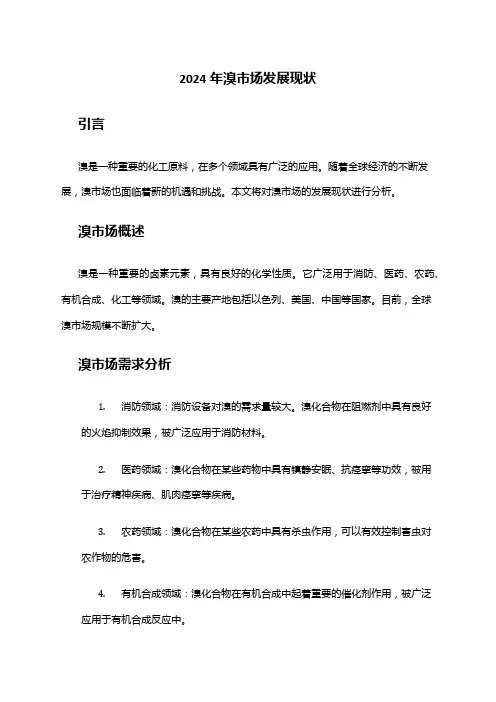 2024年溴市场发展现状