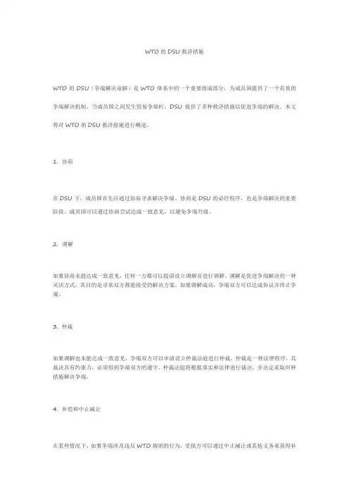 wto的dsu的救济措施