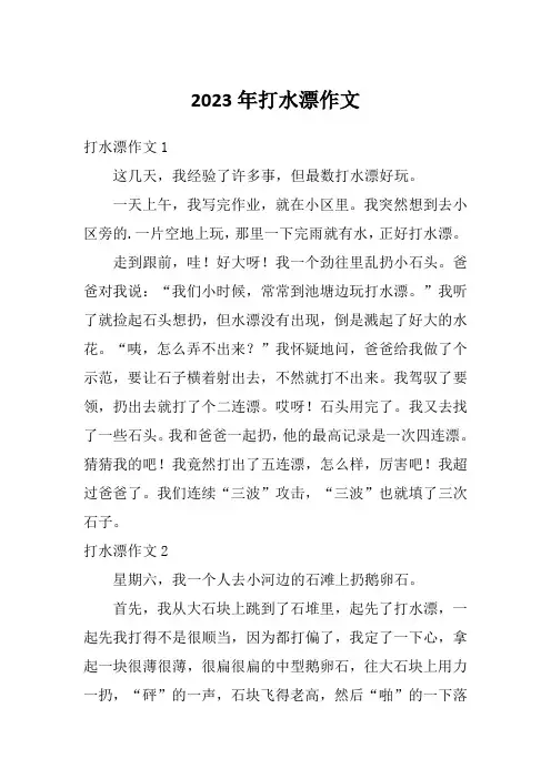 2023年打水漂作文