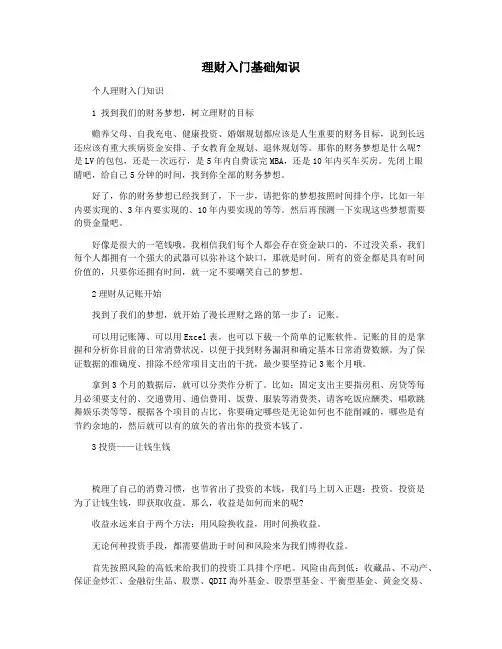 理财入门基础知识