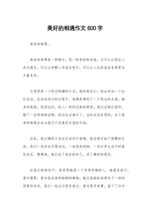 美好的相遇作文600字