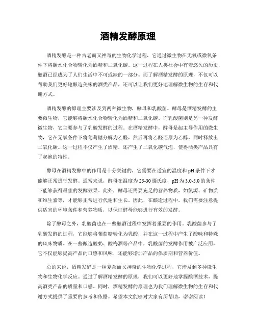酒精发酵原理