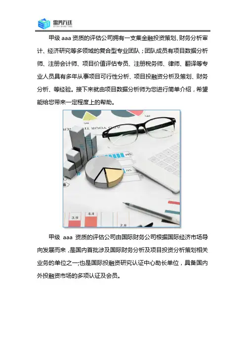 项目数据分析师说甲级aaa资质的评估公司