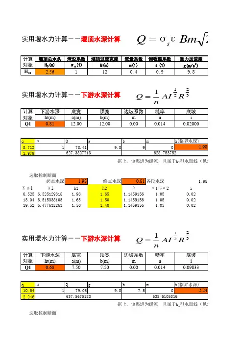 溢洪道水面线计算