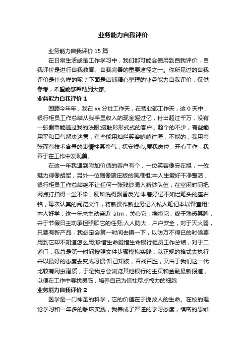 业务能力自我评价