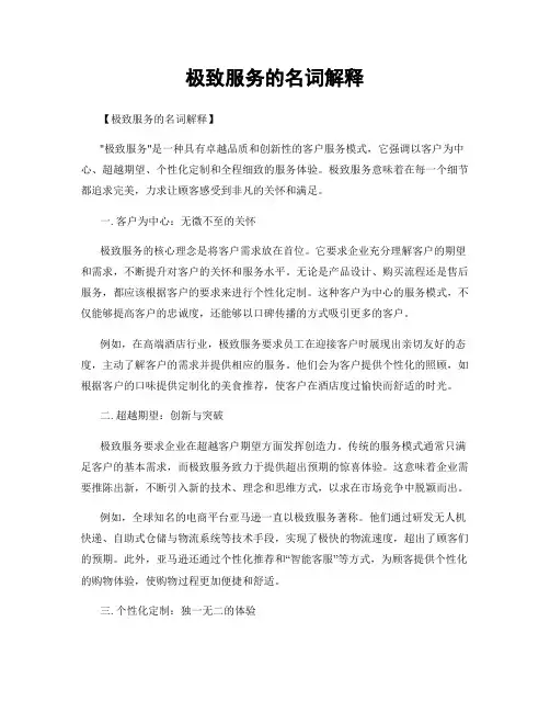 极致服务的名词解释