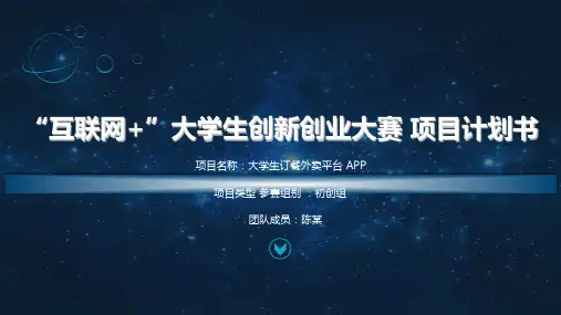 互联网创新创业大赛“大学生外卖订餐平台项目商业计划书APP”