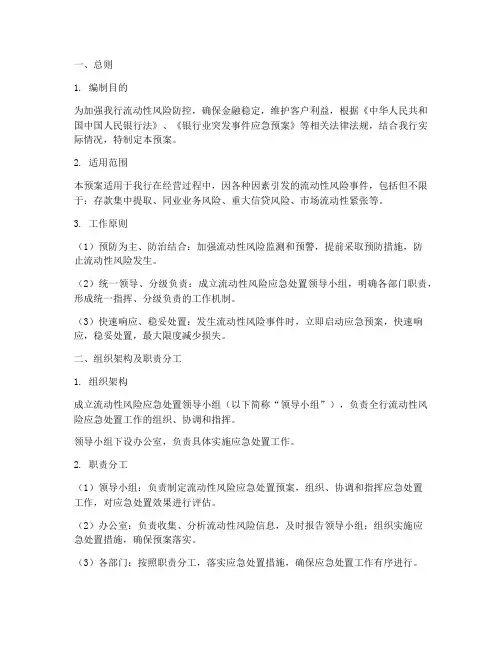流动性风险应急处置预案