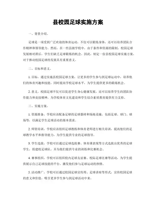 县校园足球实施方案