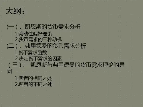 凯恩斯和弗里德曼货币需求理论    的比较分析