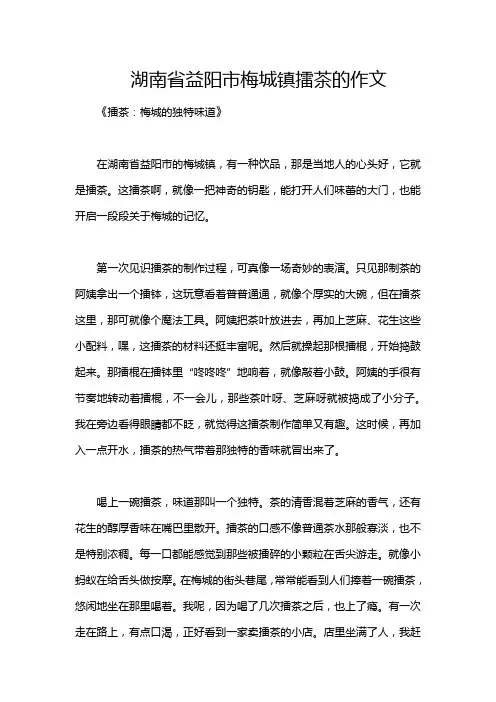 湖南省益阳市梅城镇擂茶的作文