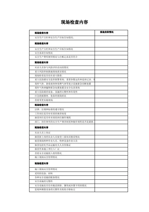 标准化现场检查内容