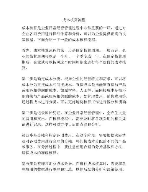 成本核算流程