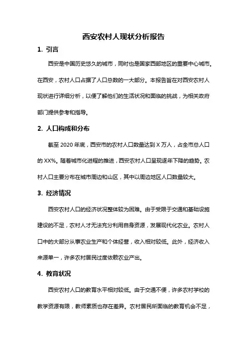 西安农村人现状分析报告
