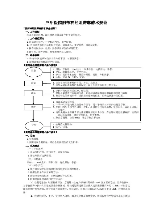 三甲医院阴部神经阻滞麻醉术规范