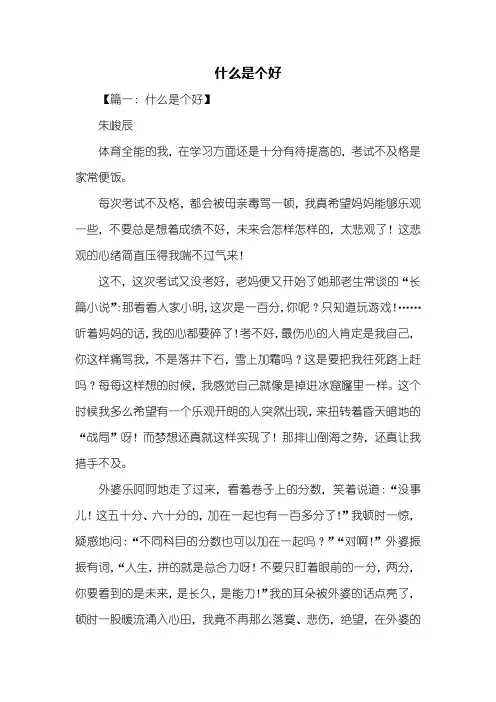 六年级作文：什么是个好作文600字