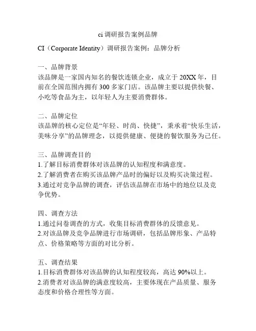 ci调研报告案例品牌
