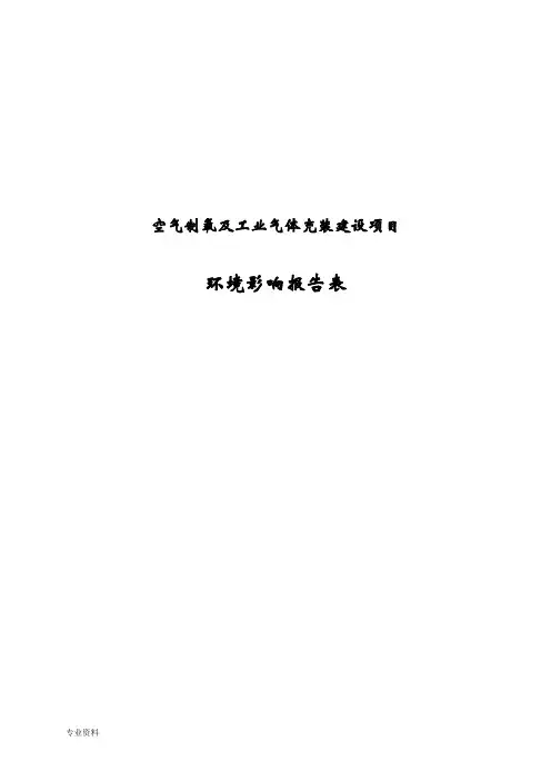 空气制氧及工业气体充装建设项目环境影响报告
