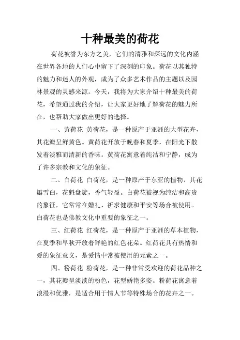 十种最美的荷花