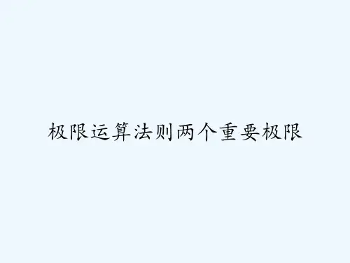 极限运算法则两个重要极限 PPT