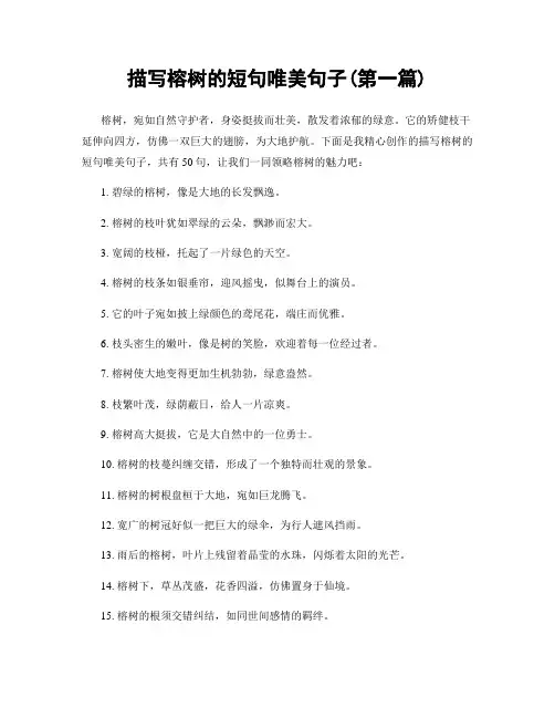 描写榕树的短句唯美句子(精选合集两篇)