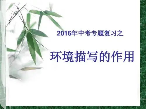 中考复习之环境描写作用