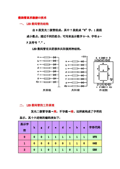 单片机教案(数码管显示器接口技术)[1]123