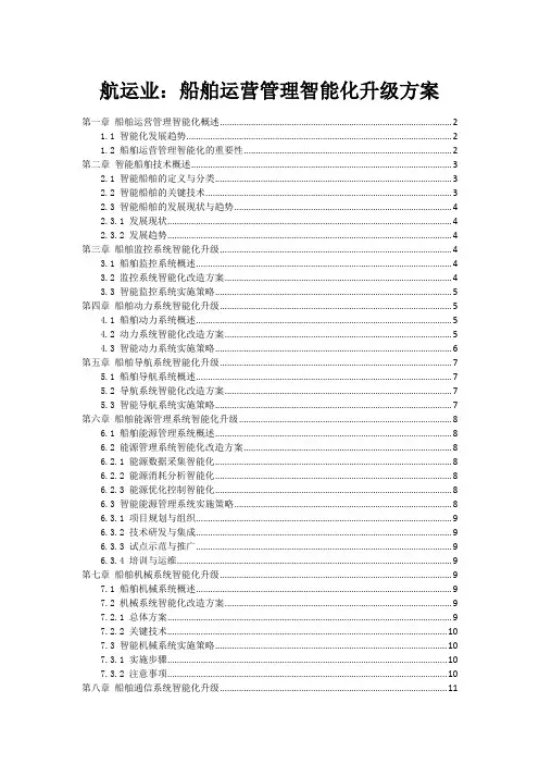 航运业：船舶运营管理智能化升级方案