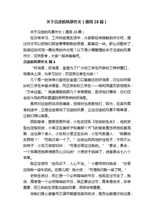 关于沿途的风景作文（通用28篇）