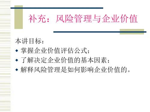 第一章补充 风险管理与企业价值
