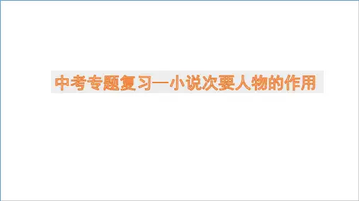 中考专题复习--小说次要人物的作用