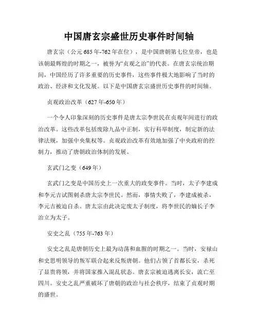 中国唐玄宗盛世历史事件时间轴